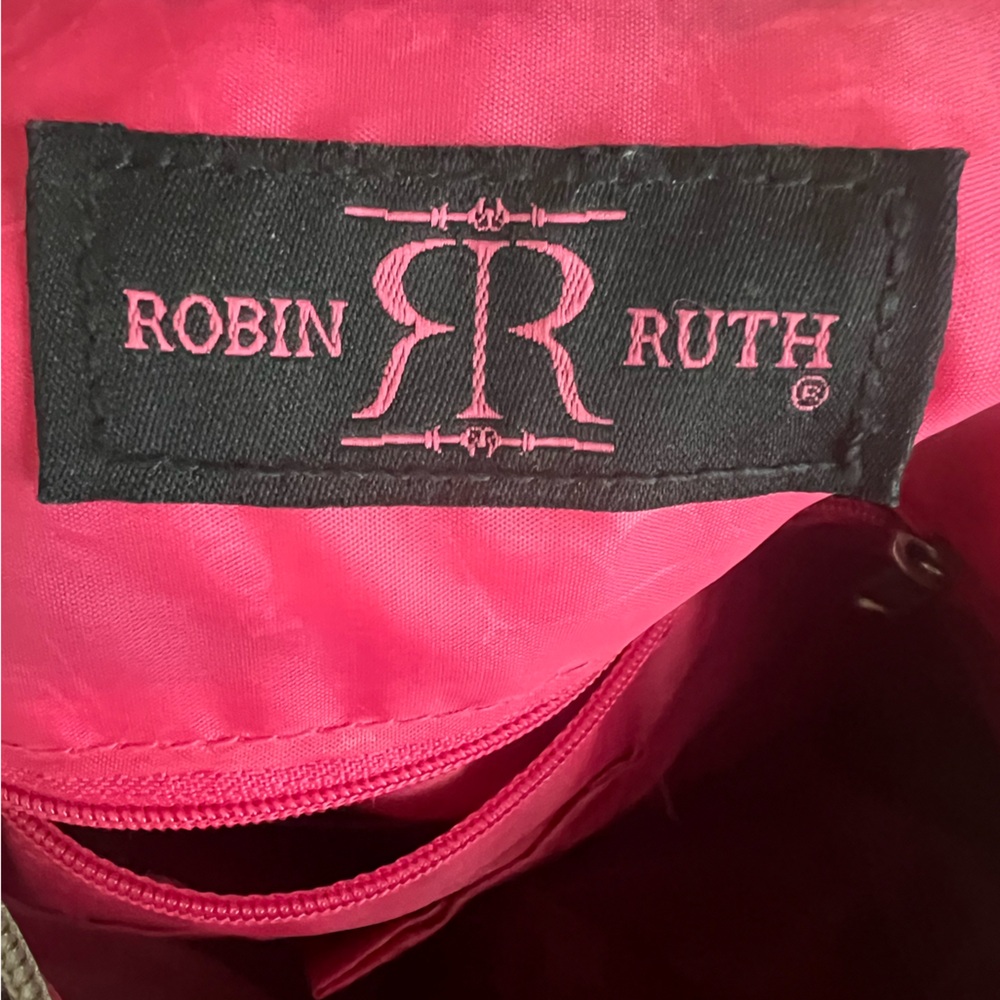 Robin Ruth Pink and Tan Boston Hobo Bag 100% Cotton - Picture 6 of 9